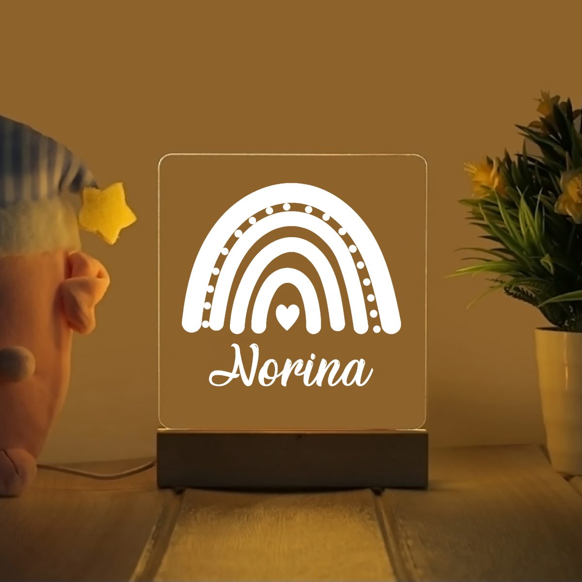 Szivárvány 2 névre szóló gyerek éjjeli led lámpa