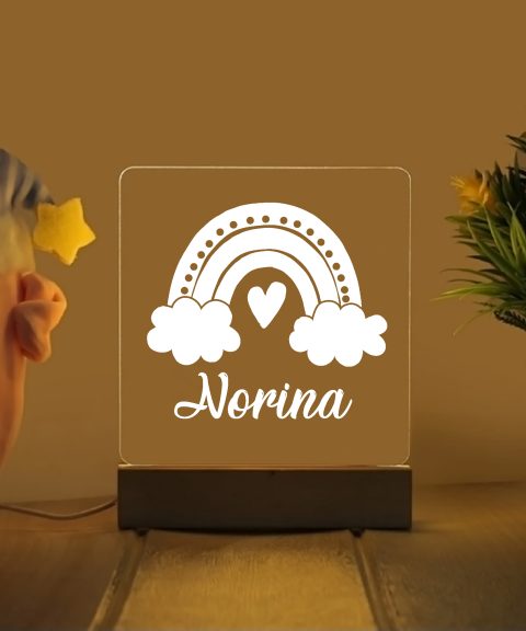 Szivárvány 3 névre szóló gyerek éjjeli led lámpa