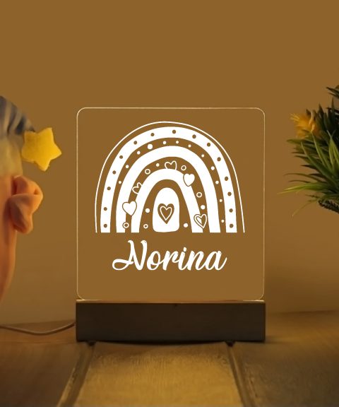 Szivárvány 5 névre szóló gyerek éjjeli led lámpa