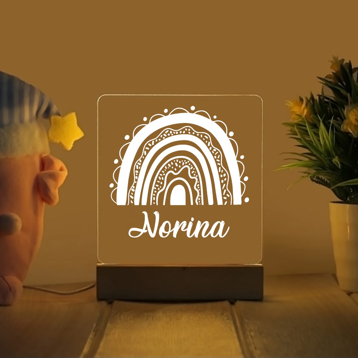 Szivárvány 6 névre szóló gyerek éjjeli led lámpa