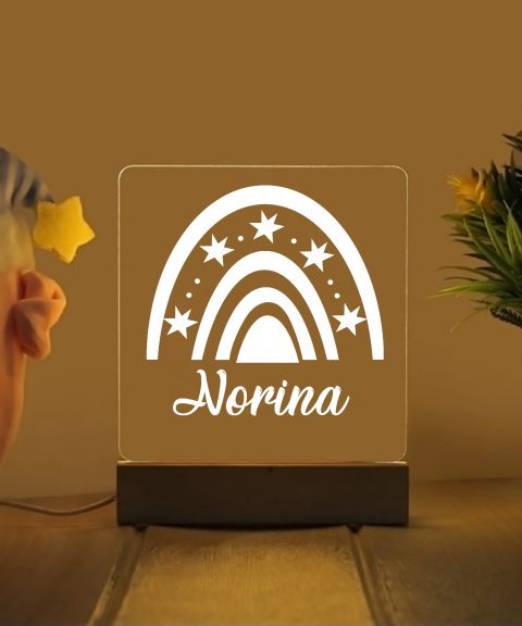 Szivárvány 1 névre szóló gyerek éjjeli led lámpa