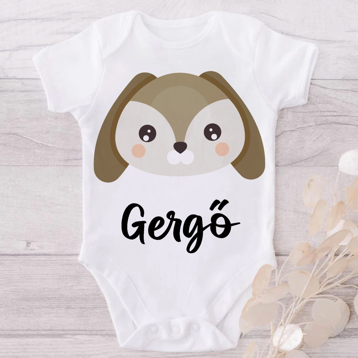 Kutyás gyerek body saját névvel