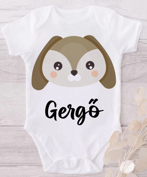Kutyás gyerek body saját névvel
