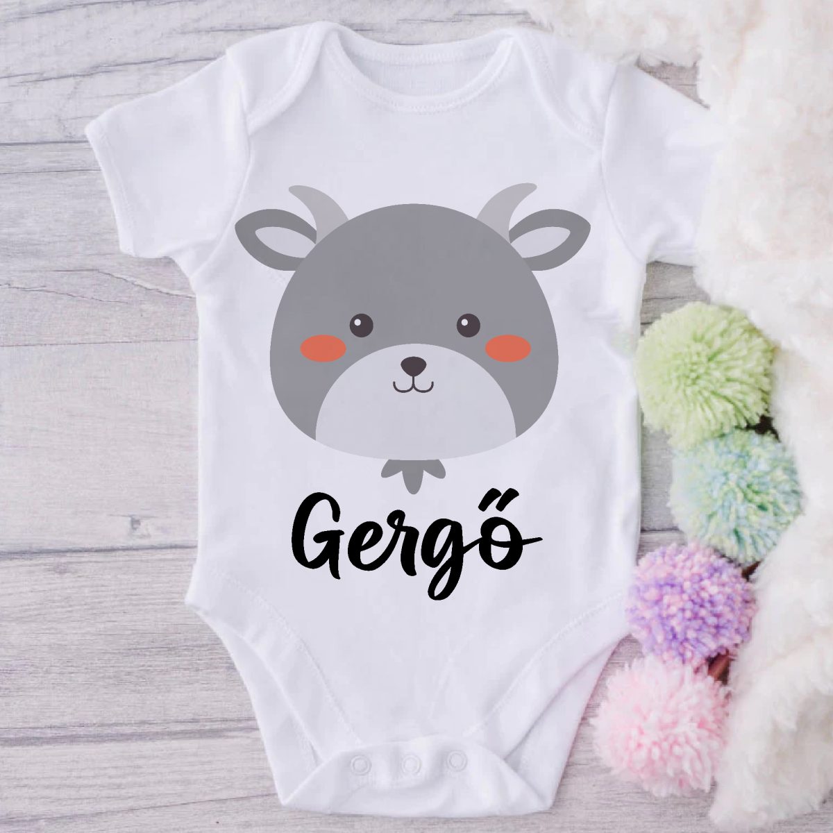 Kecskés gyerek body saját névvel