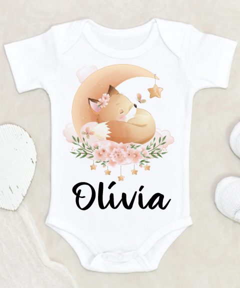 Alvó róka gyerek body saját névvel