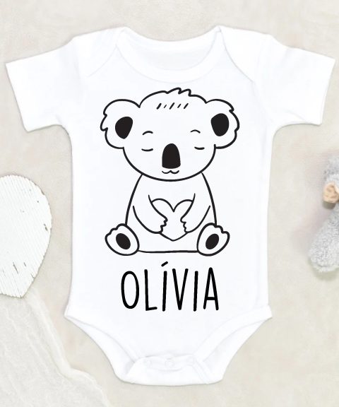 Koala szívvel gyerek body saját névvel