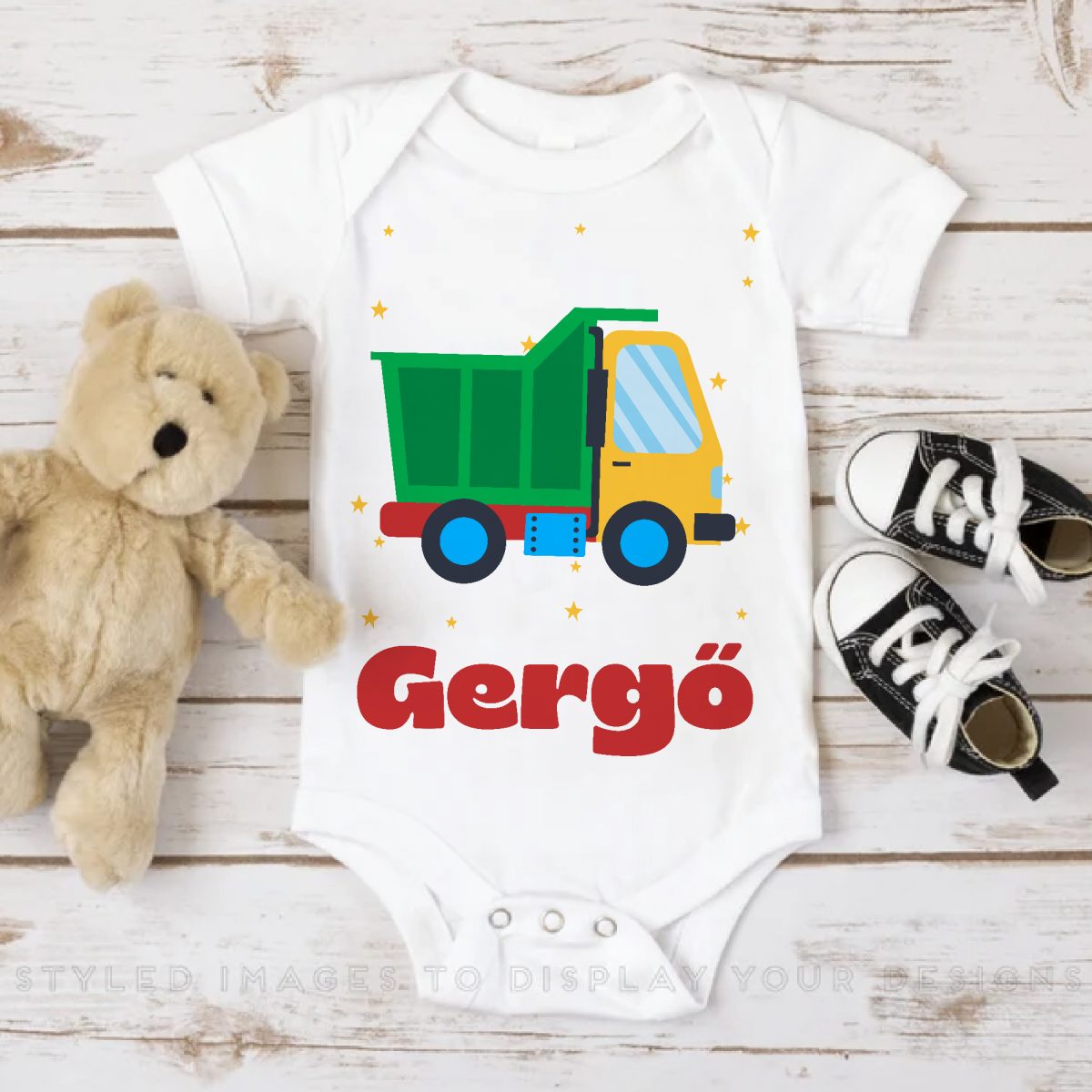 Dömperes gyerek body saját névvel