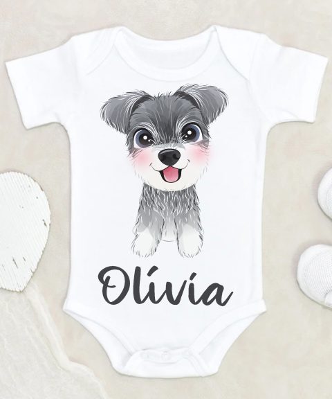 Kölyök schnauzer gyerek body saját névvel