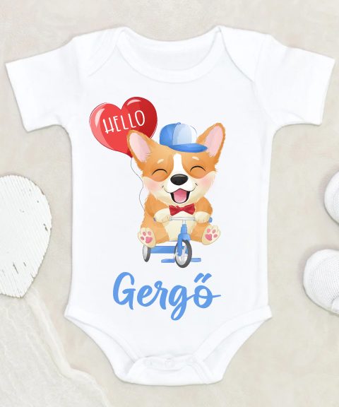 Corgi triciklin gyerek body saját névvel