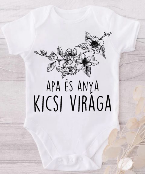 Apa és Anya kicsi virága gyerek body