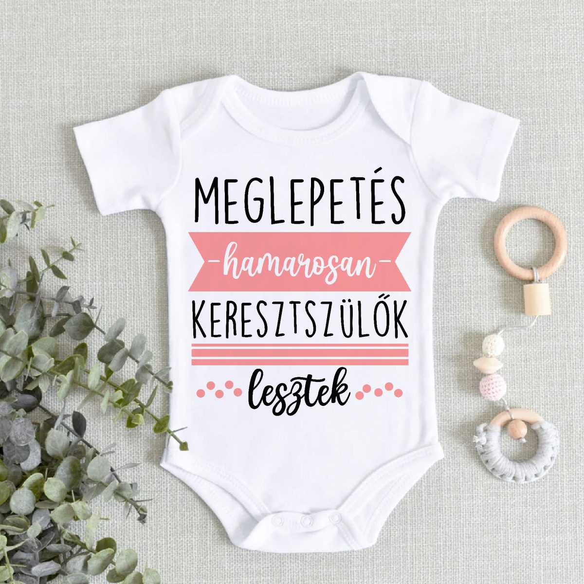 Meglepetés, hamarosan keresztszülők lesztek 2 gyerek body