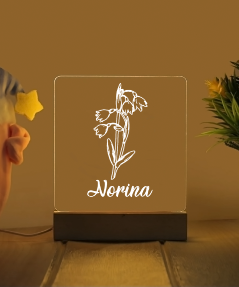 Virág 5 névre szóló gyerek éjjeli led lámpa