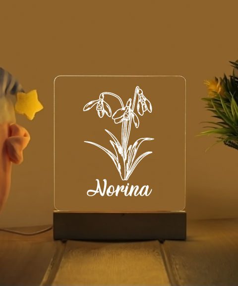 Virág 6 névre szóló gyerek éjjeli led lámpa