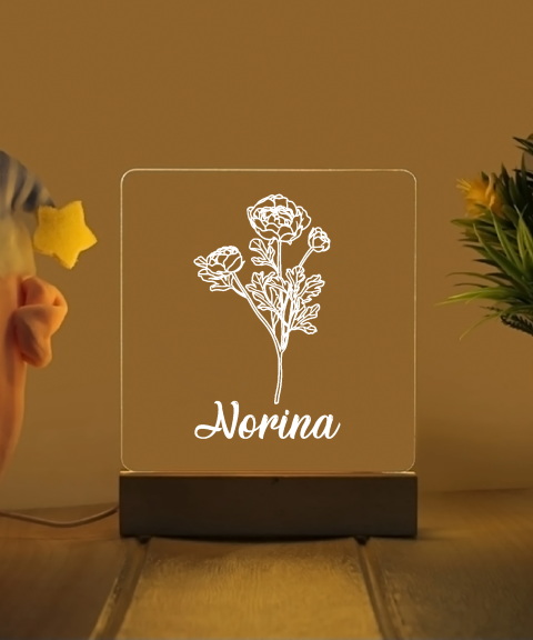 Virág 7 névre szóló gyerek éjjeli led lámpa