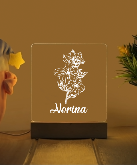 Virág 11 névre szóló gyerek éjjeli led lámpa