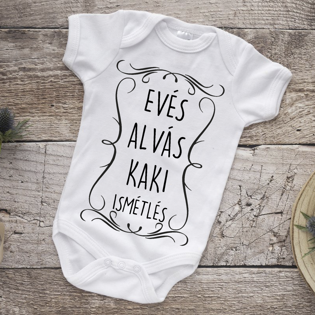 Evés, alvás, kaki, ismétlés gyerek body