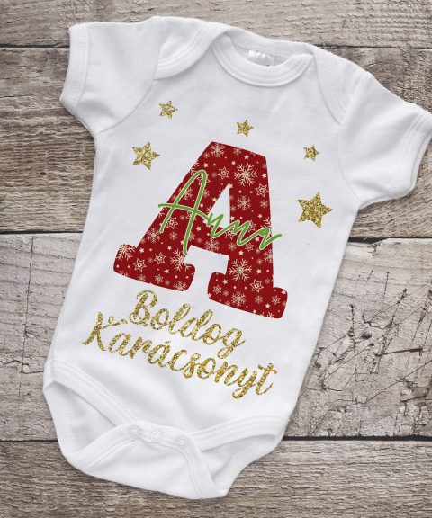 Boldog karácsonyt gyerek body saját névvel