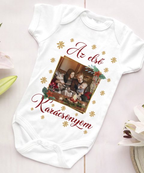 Az első karácsonyom, fényképes gyerek body