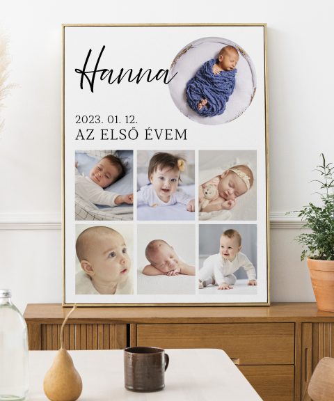 Az első évem, 7 fényképpel, névvel, dátummal