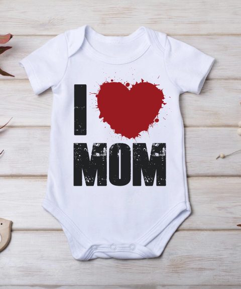 I love mom, nagy szivecskével gyerek body