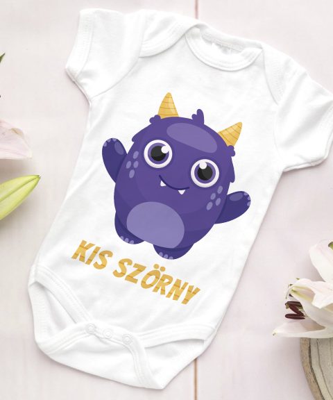 Lila kis szörny gyerek body