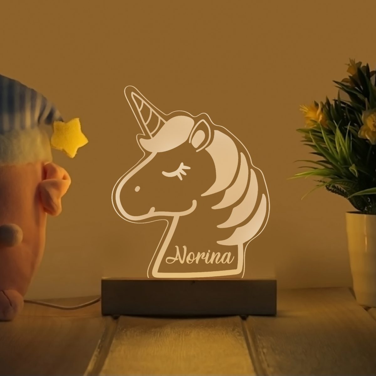 Névre szóló gyerek led lámpa 3D formában