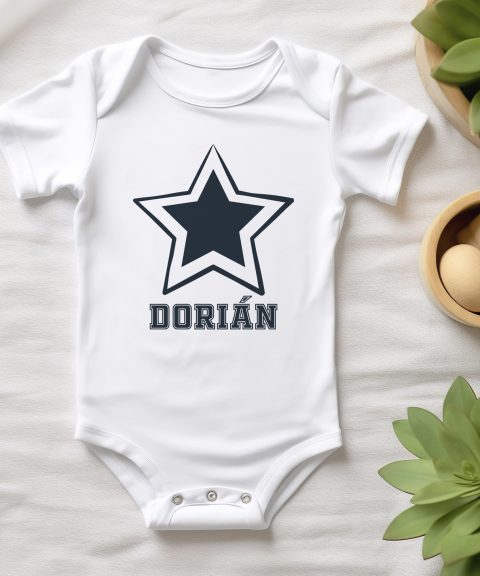 Csillagos gyerek body, saját névvel