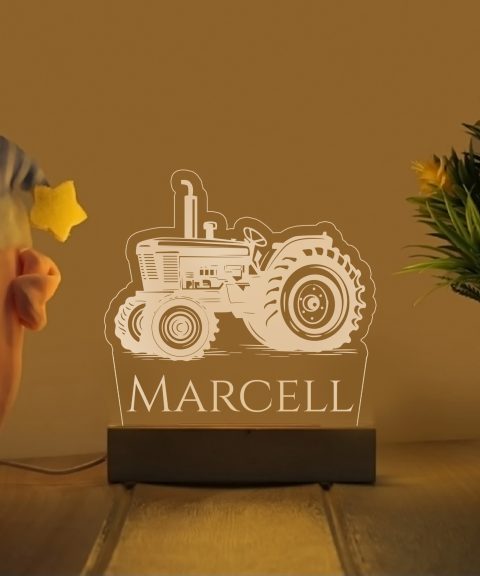 Traktor névre szóló gyerek éjjeli led lámpa