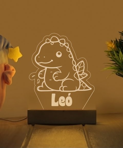 Baby dínó névre szóló gyerek éjjeli led lámpa