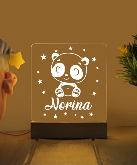 Panda maci névre szóló gyerek éjjeli led lámpa