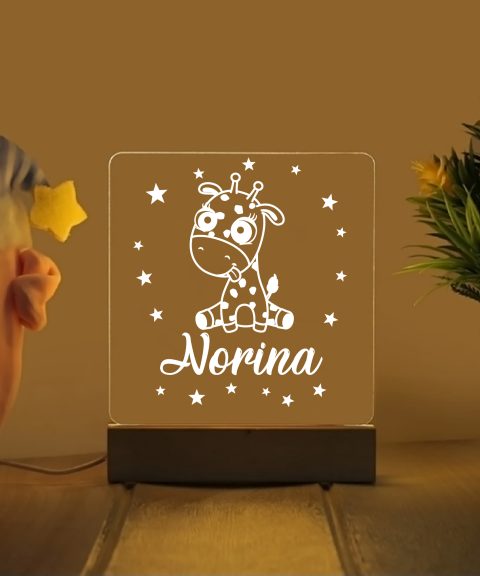 Zsiráfos névre szóló gyerek éjjeli led lámpa