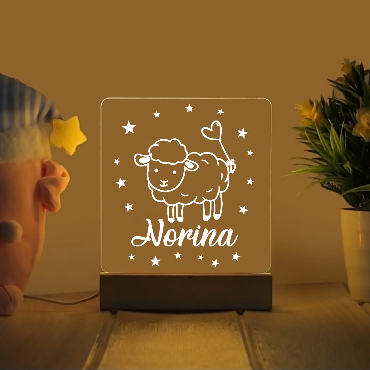 Bárány névre szóló gyerek éjjeli led lámpa