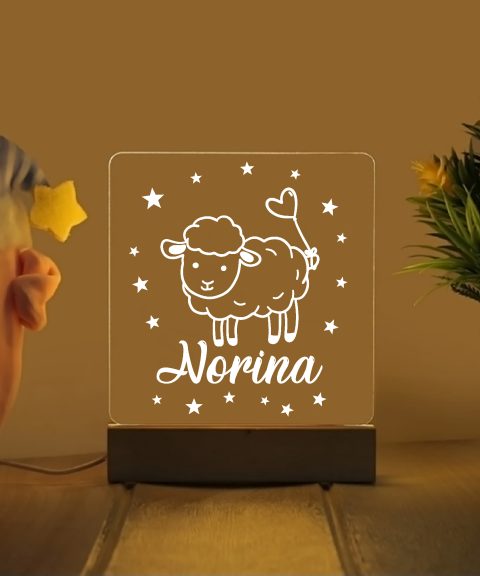 Bárány névre szóló gyerek éjjeli led lámpa