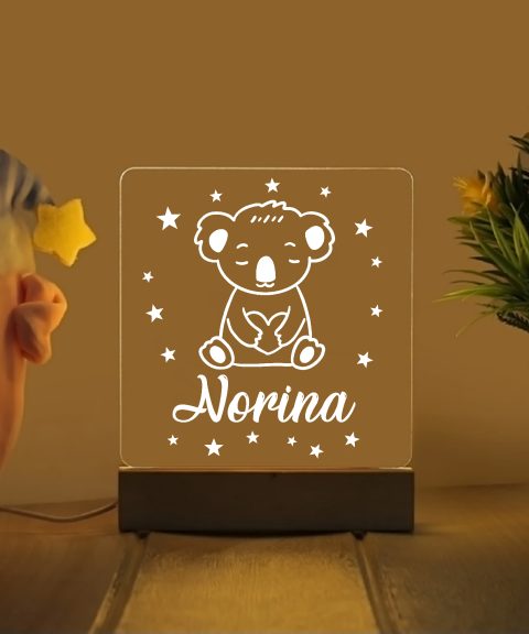 Koala névre szóló gyerek éjjeli led lámpa