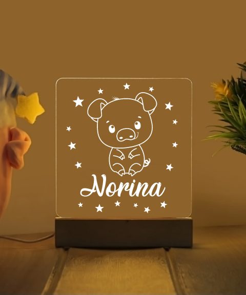 Kismalac névre szóló gyerek éjjeli led lámpa
