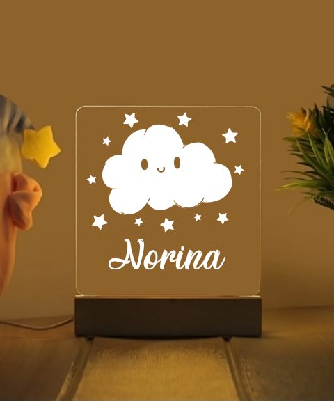 Mosolygó felhő 3 névre szóló gyerek éjjeli led lámpa