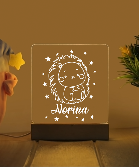 Sünis névre szóló gyerek éjjeli led lámpa