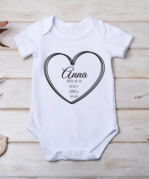 Szíves emlékőrző gyerek body