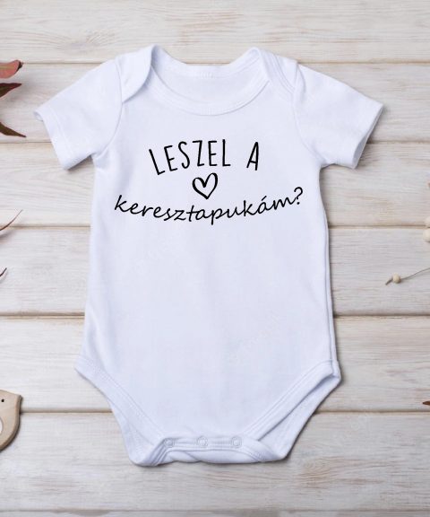 Leszel a keresztapukám? szivecskével gyerek body
