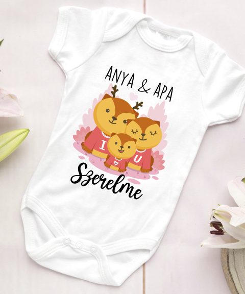 Anya és Apa szerelme szarvasos gyerek body
