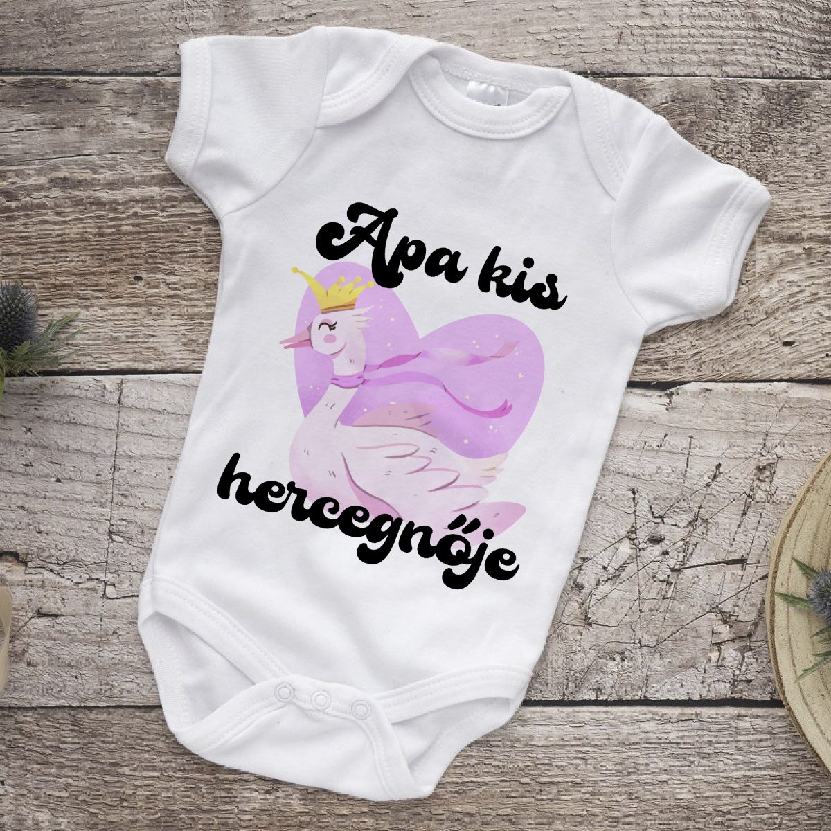 Apa kis hercegnője, hattyúval gyerek body