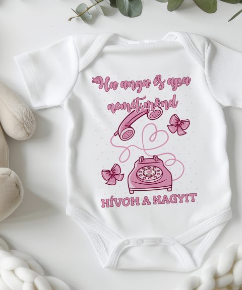 Ha anya és apa nemet mond rózsaszín szöveggel gyerek body