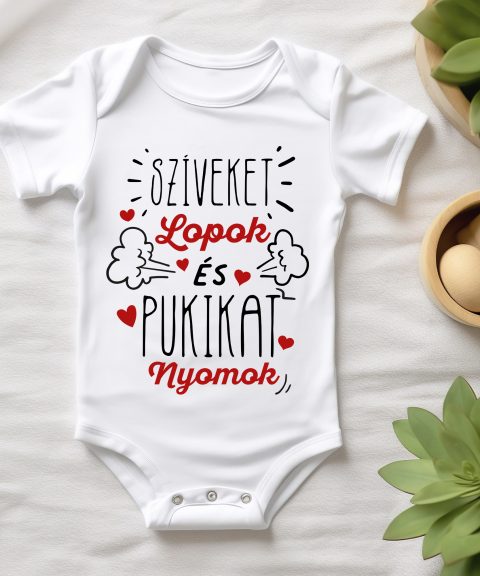 Szíveket lopok és pukikat nyomok gyerek body