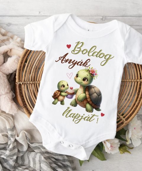 Boldog Anyák napját cuki teknősökkel gyerek body