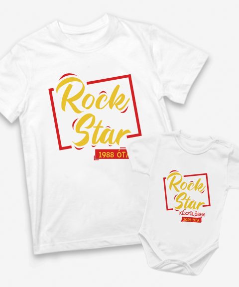 Rock star, Apa-fia páros felső, évszámokkal