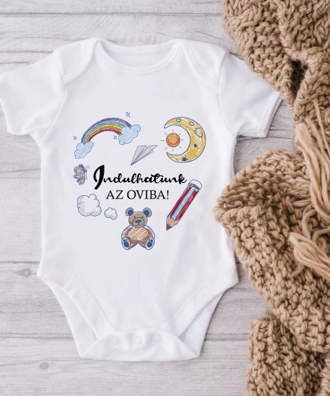 Indulhatunk az oviba, macival gyerek body
