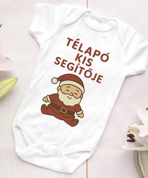 Télapó kis segítője, cuki télapóval gyerek body