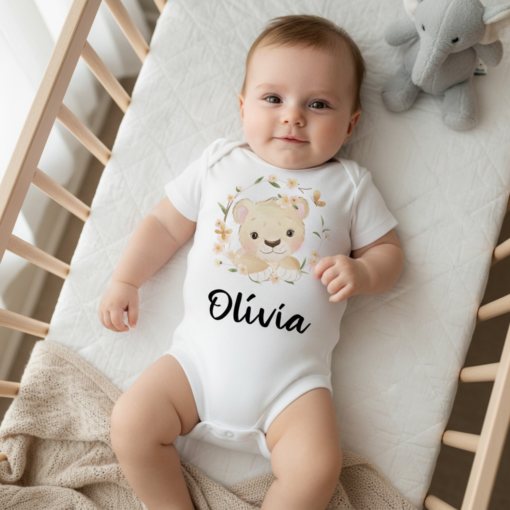 Kölyök oroszlán gyerek body saját névvel