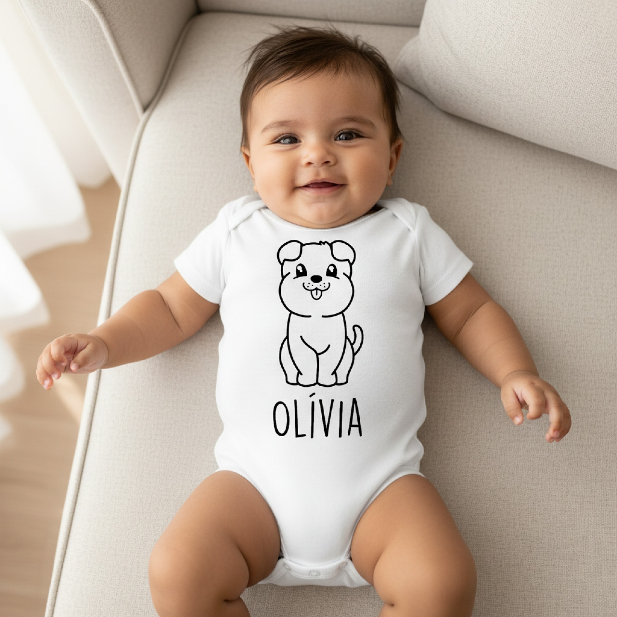 Kutyás gyerek body saját névvel