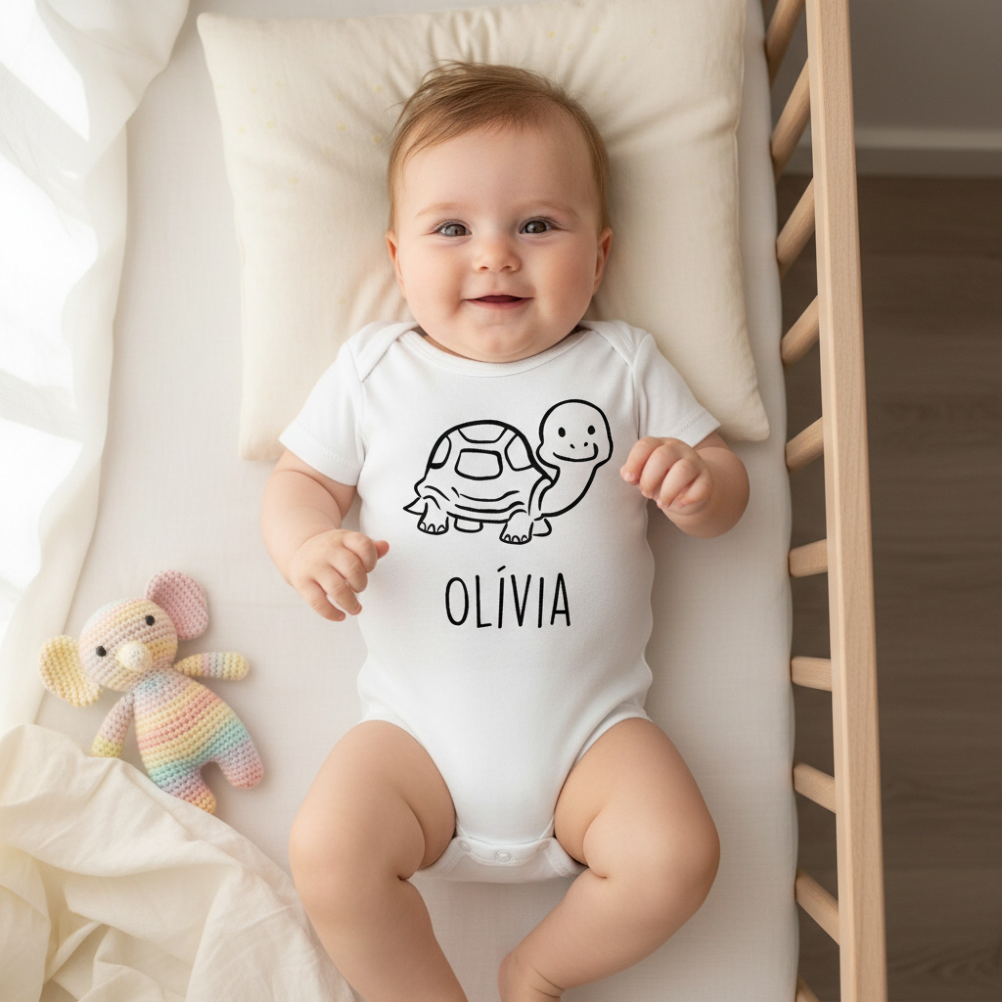 Teknősös gyerek body saját névvel